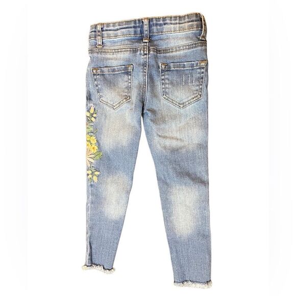 DENIM & CO Skinny BoHo Floral Embroidered Jean Size 3-4 - Picture 2 of 5